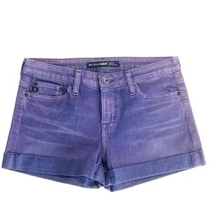 Big Star Alex Mid Rise Rolled Cuff Shorts purple denim jean shorts